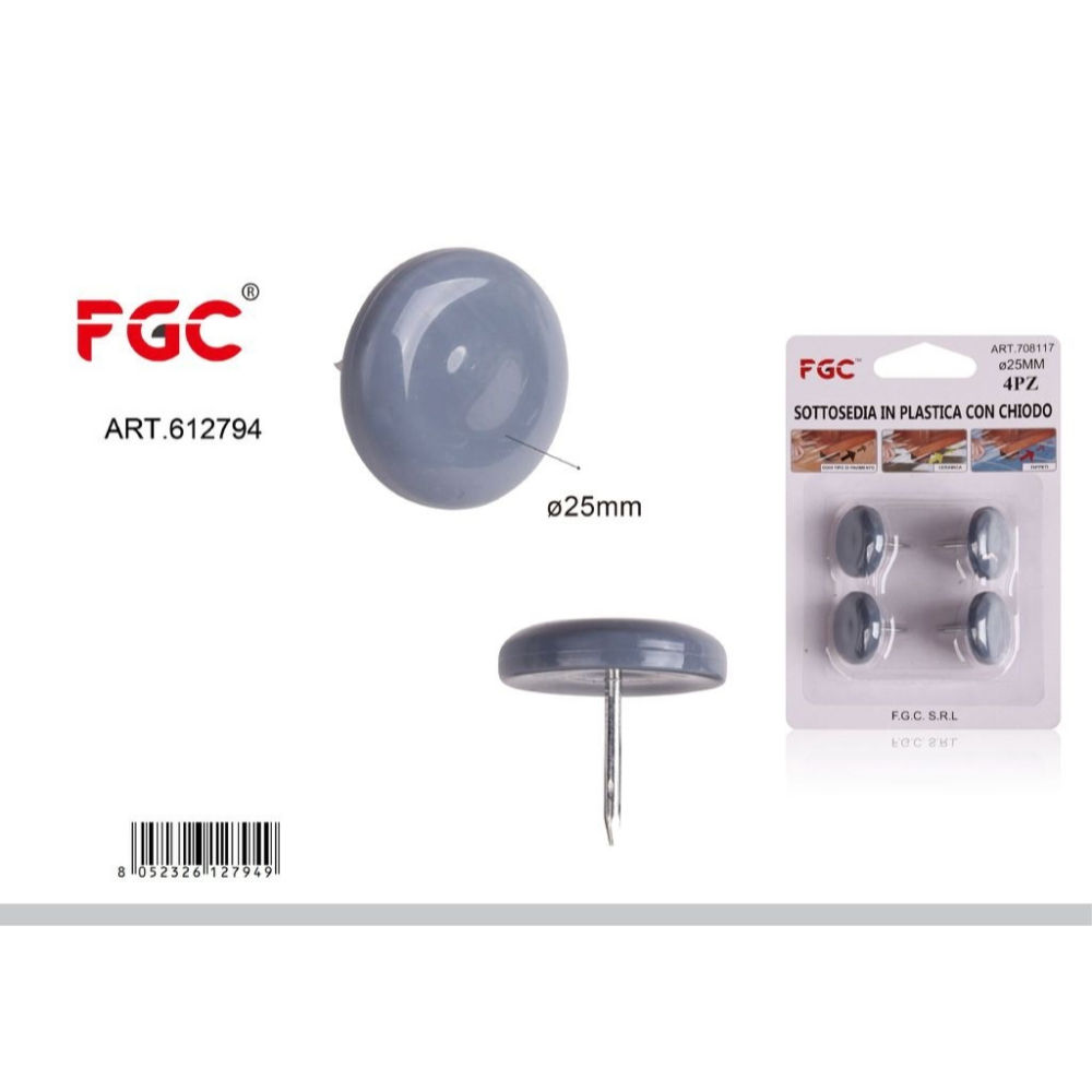 FGC Sottosedia con Chiodo Ø25mm - 4pzFgc