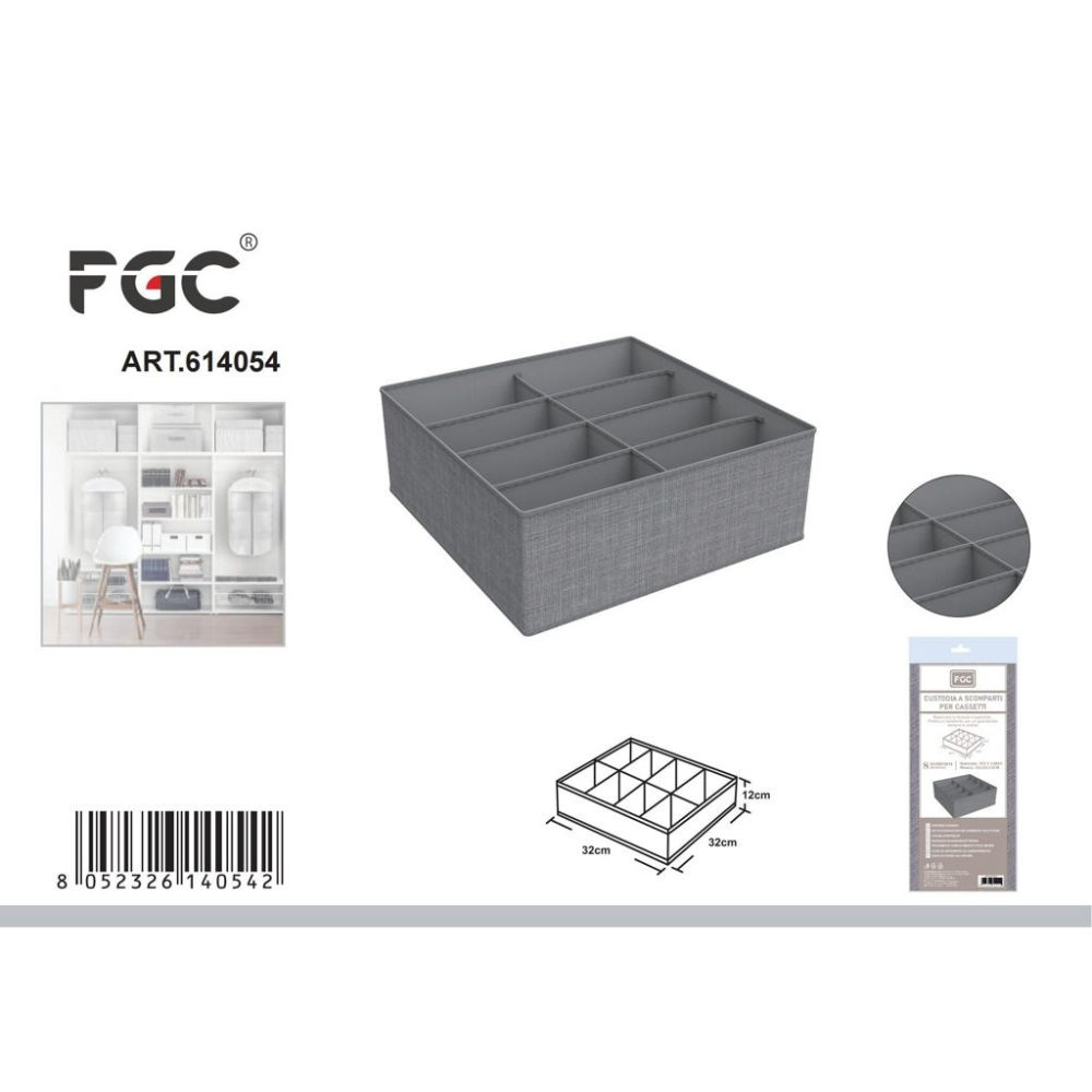FGC Custodia a 8 Scomparti - 32x32x12cmFgc