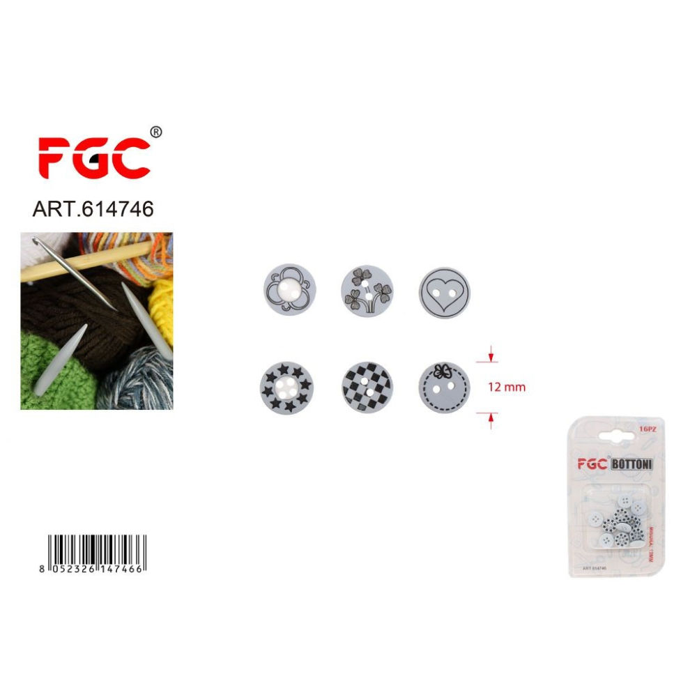 FGC Bottone Decorato 12mm - 24pzFgc