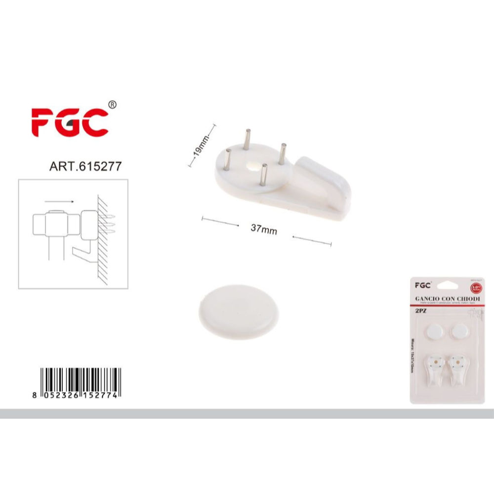 FGC Ganci con 4 Chiodi - 2 setFgc