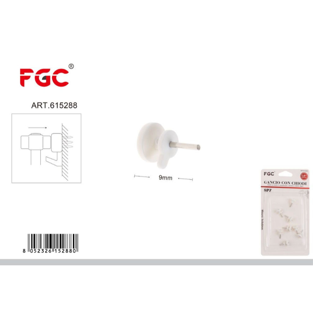 FGC Ganci con 1 Chiodo - 8 setFgc