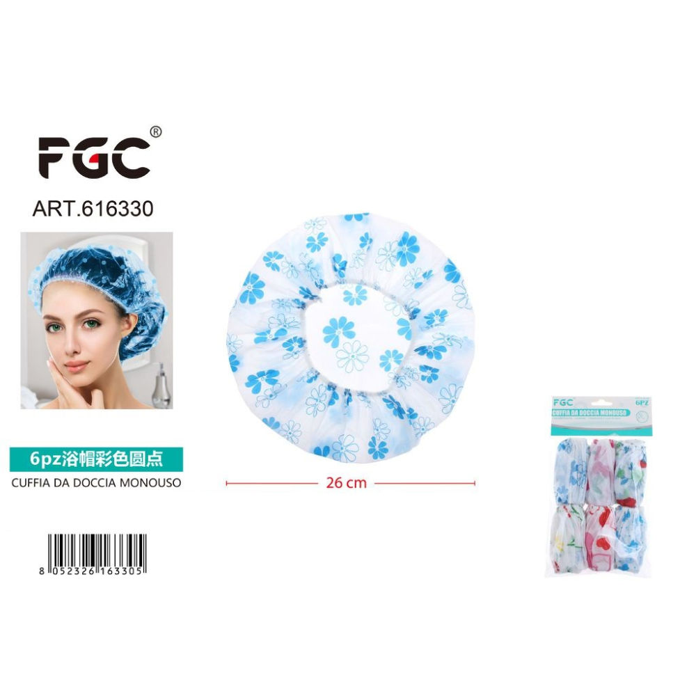 CUFFIA DA DOCCIA MONOUSO - ASSORTITI - 6PZFgc