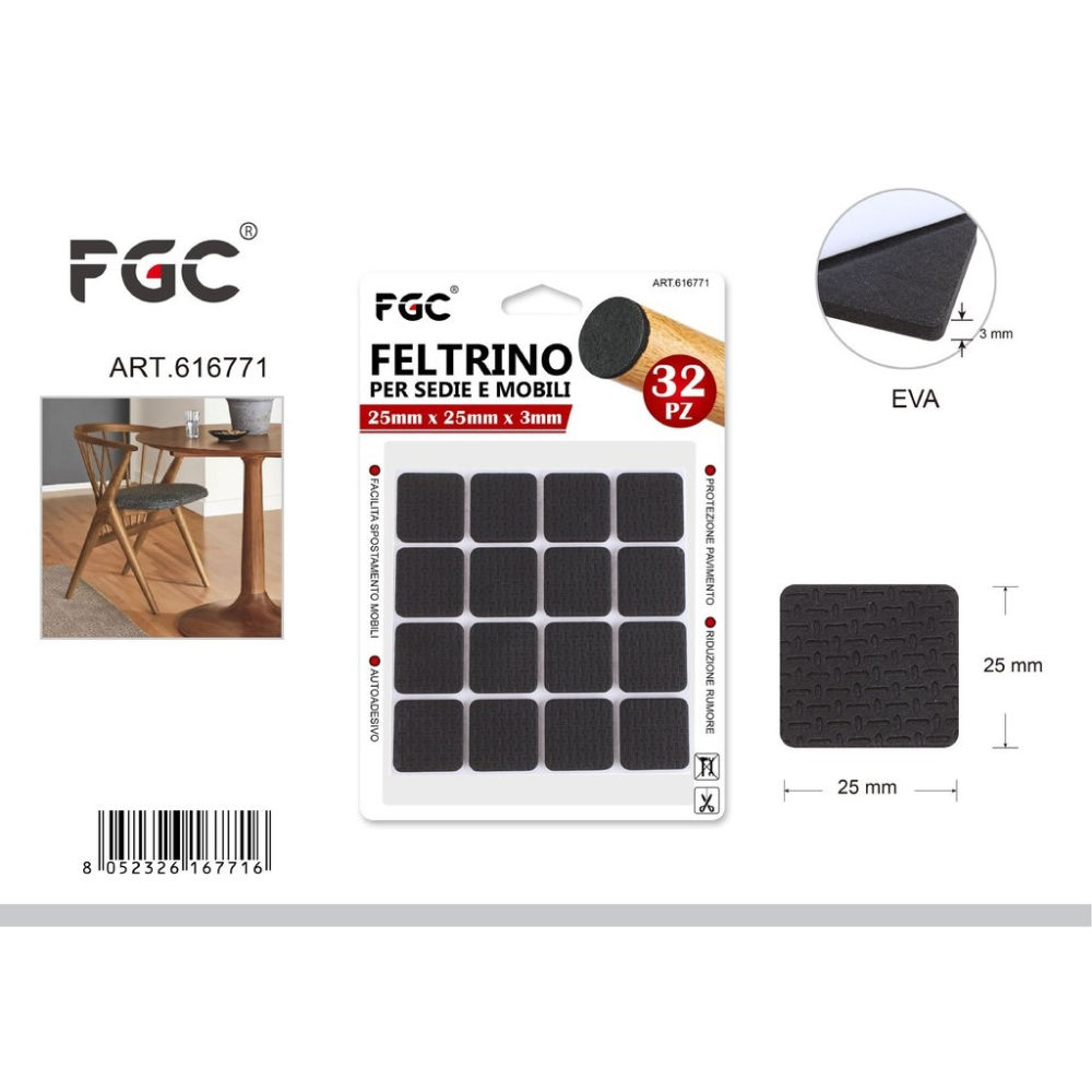 FGC Cuscinetto in EVA 25x25mm - 32pzFgc