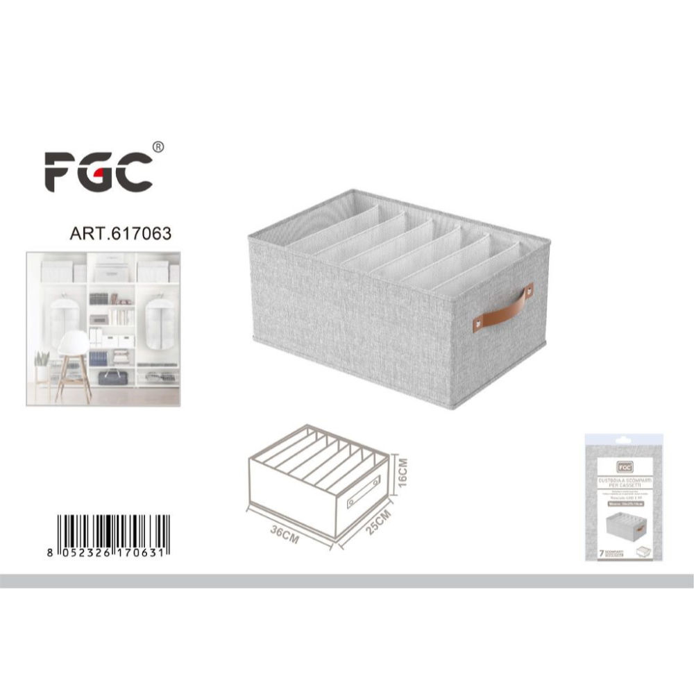 FGC Custodia a 7 Scomparti - 36x25x16cmFgc