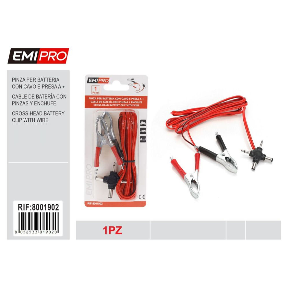EMI PINZA PER BATTERIA CON CAVO + PRESAEmi