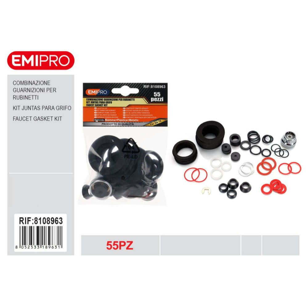 EMI Guarnizione per Rubinetti Assortiti - 55pzEmi