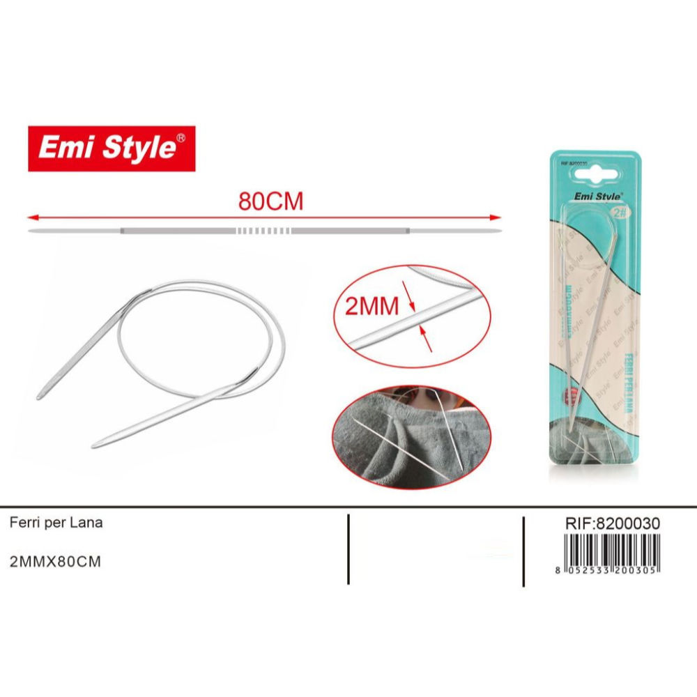 Emi Ferri da Maglia Circolari 80cm - 2mmEmi