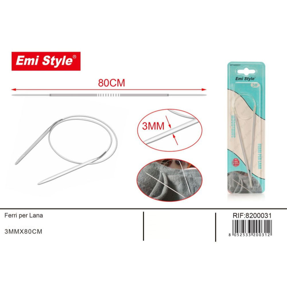 Emi Ferri da Maglia Circolari 80cm - 3mmEmi