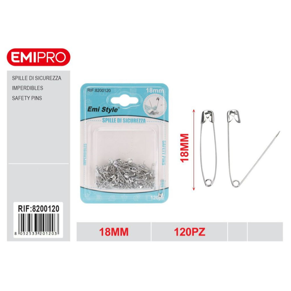EMI Spille di Sicurezza 18mm - 120pzEmi