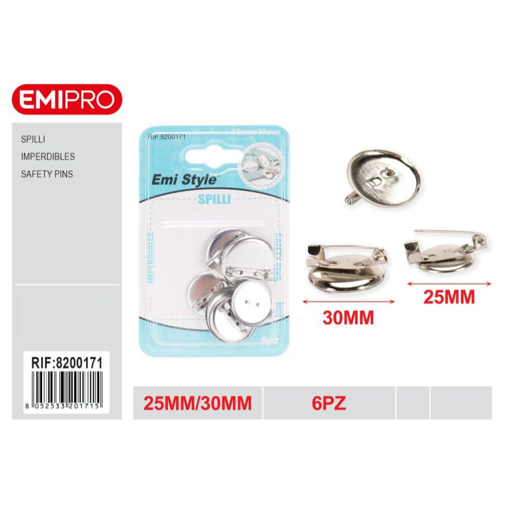 Emi Spilli Personalizzabili Ø25/30mm - 6pzEmi