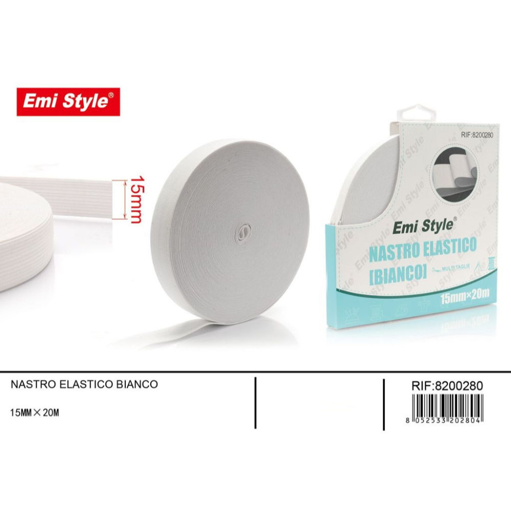Emi Nastro Elastico 15mm/20m - BiancoEmi