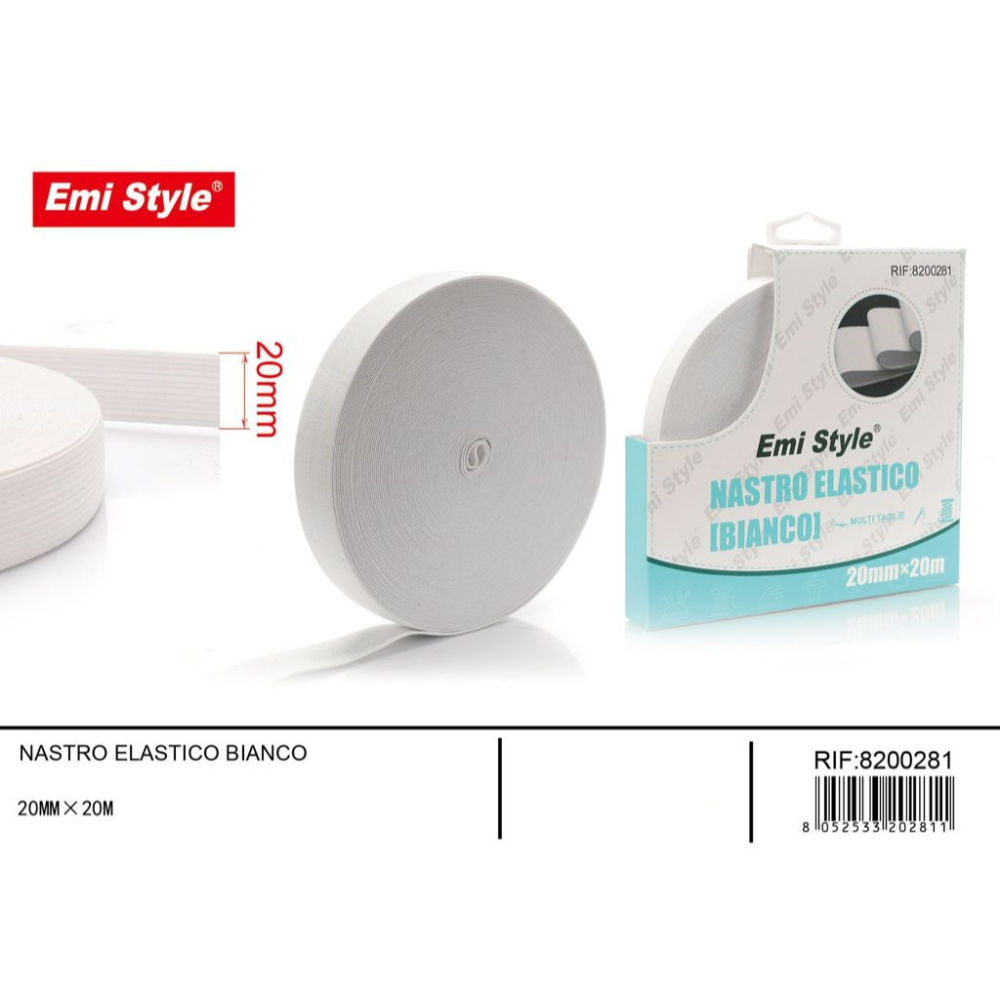 Emi Nastro Elastico 20mm/20m - BiancoEmi