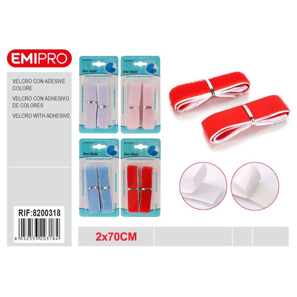 Emi Velcro con Adesivo 2x70cm - AssortitiEmi