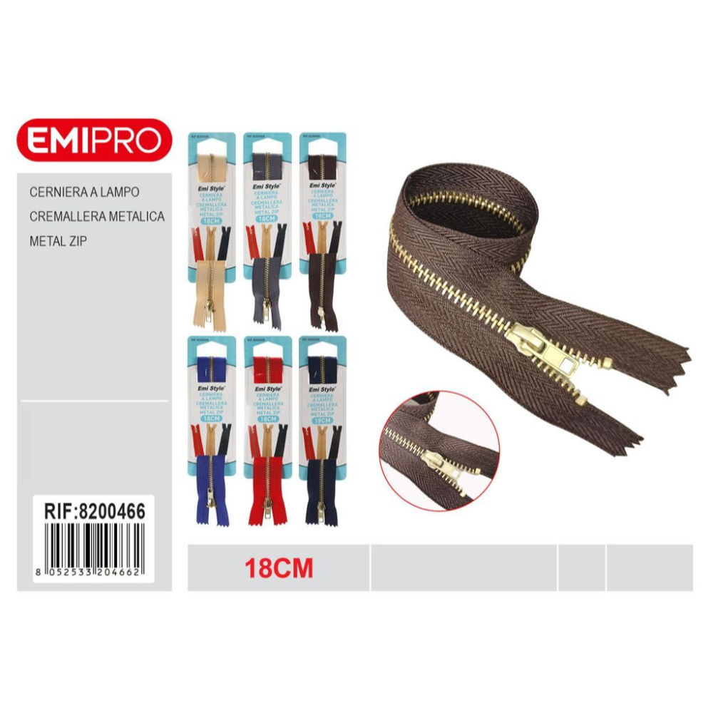 Emi Cerniera Lampo Oro Assortiti - 18cmEmi