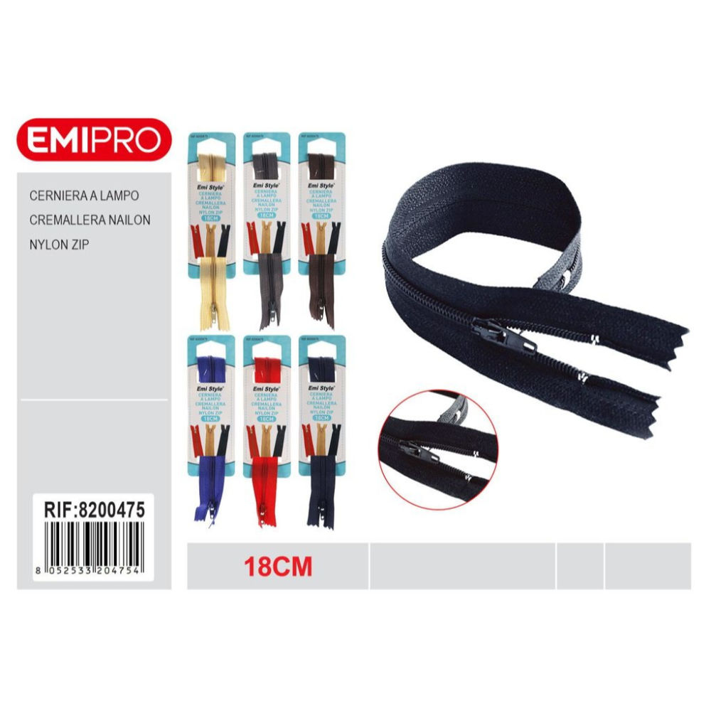 Emi Cerniera Lampo Nylon Assortiti - 18cmEmi