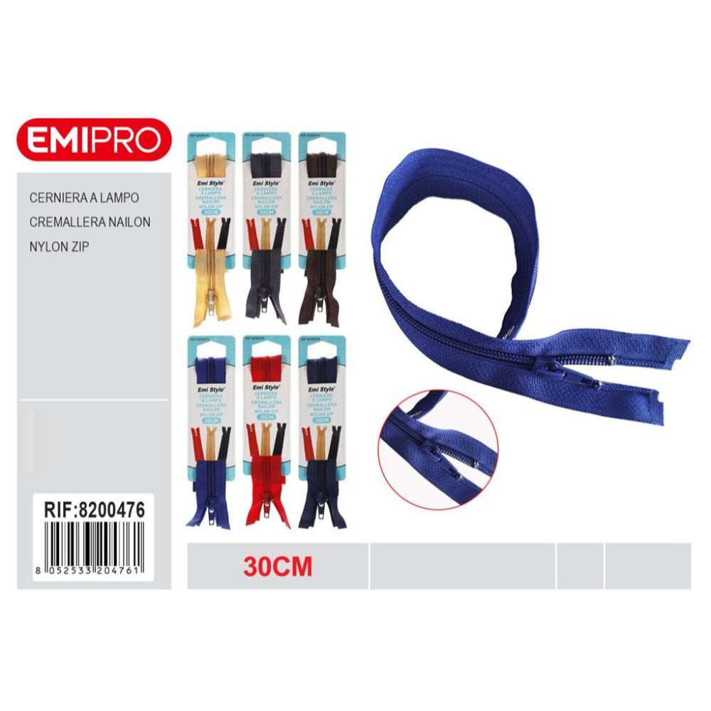Emi Cerniera Lampo Nylon Assortiti - 30cmEmi