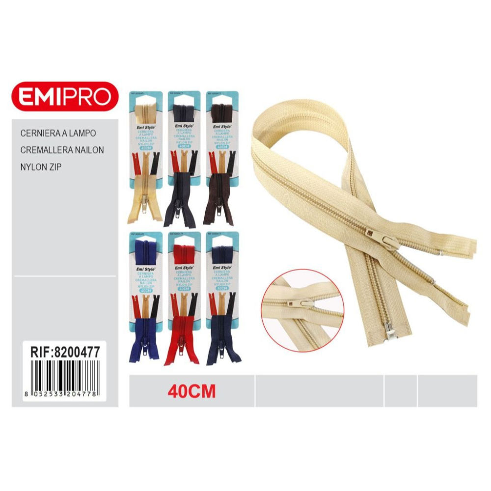 Emi Cerniera Lampo Nylon Assortiti - 40cmEmi