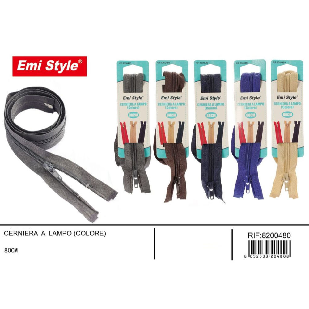 Emi Cerniera Lampo Nylon Assortiti - 80cmEmi