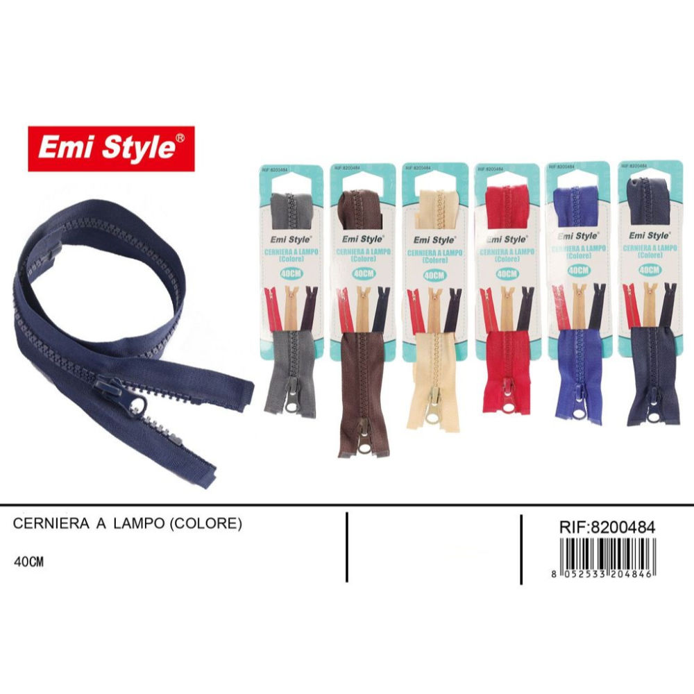 Emi Cerniera Lampo Tinta Unita Assortiti - 40cmEmi