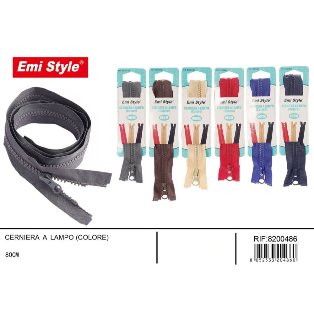 Emi Cerniera Lampo Tinta Unita Assortiti - 80cmEmi