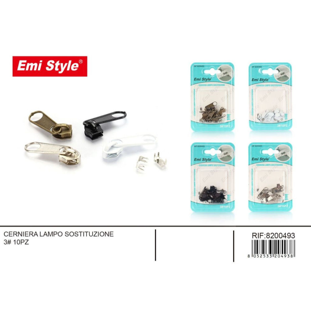 Emi Cursori Ricambo Cerniera 3# - 10pzEmi