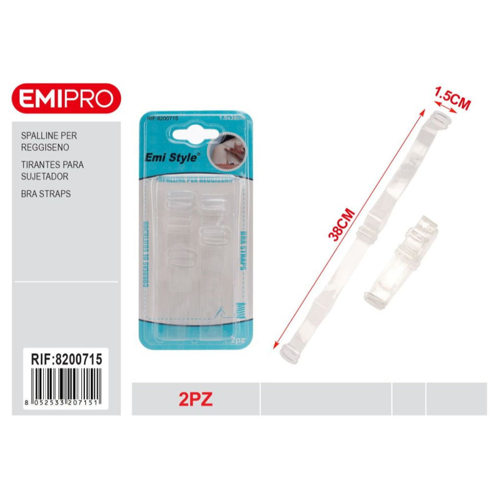 Emi Spalline per Reggiseno Trasparenti - 15mm/38cmEmi