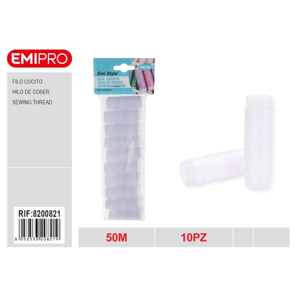 Emi Set 10 Fili da Cucito 50m - BiancoEmi