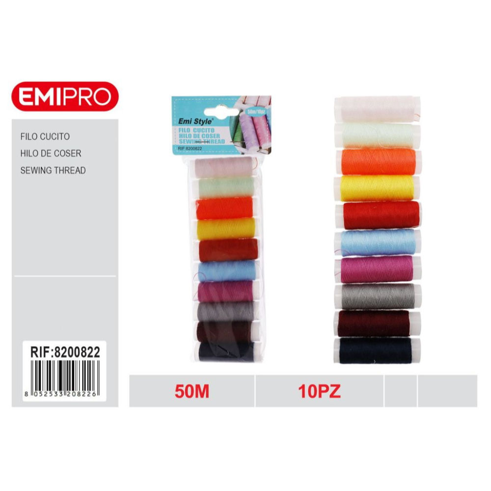 Emi Set 10 Fili da Cucito 50m - AssortitiEmi