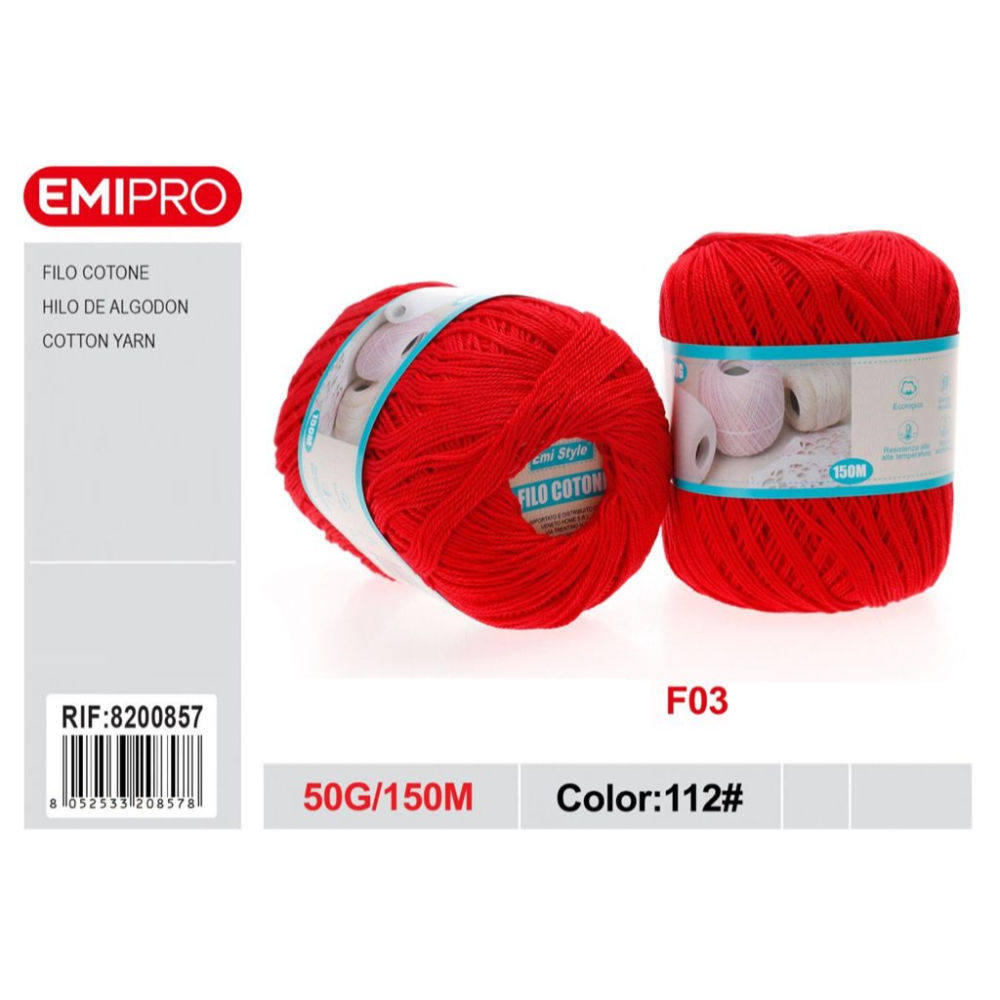 Emi Filo Cotone 50g - Rosso Brillante 112#Emi