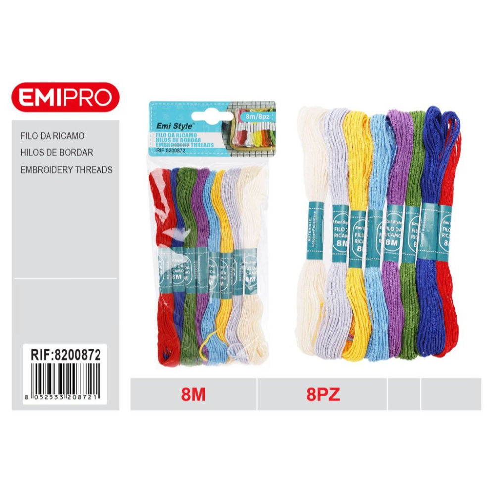 Emi Set 8 Fili da Ricamo 8m - AssortitiEmi