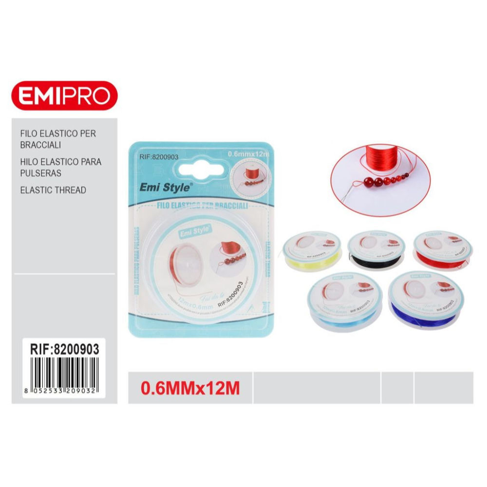 Emi Filo Elastico per Bijoux Mix 0,6mm - 12mEmi