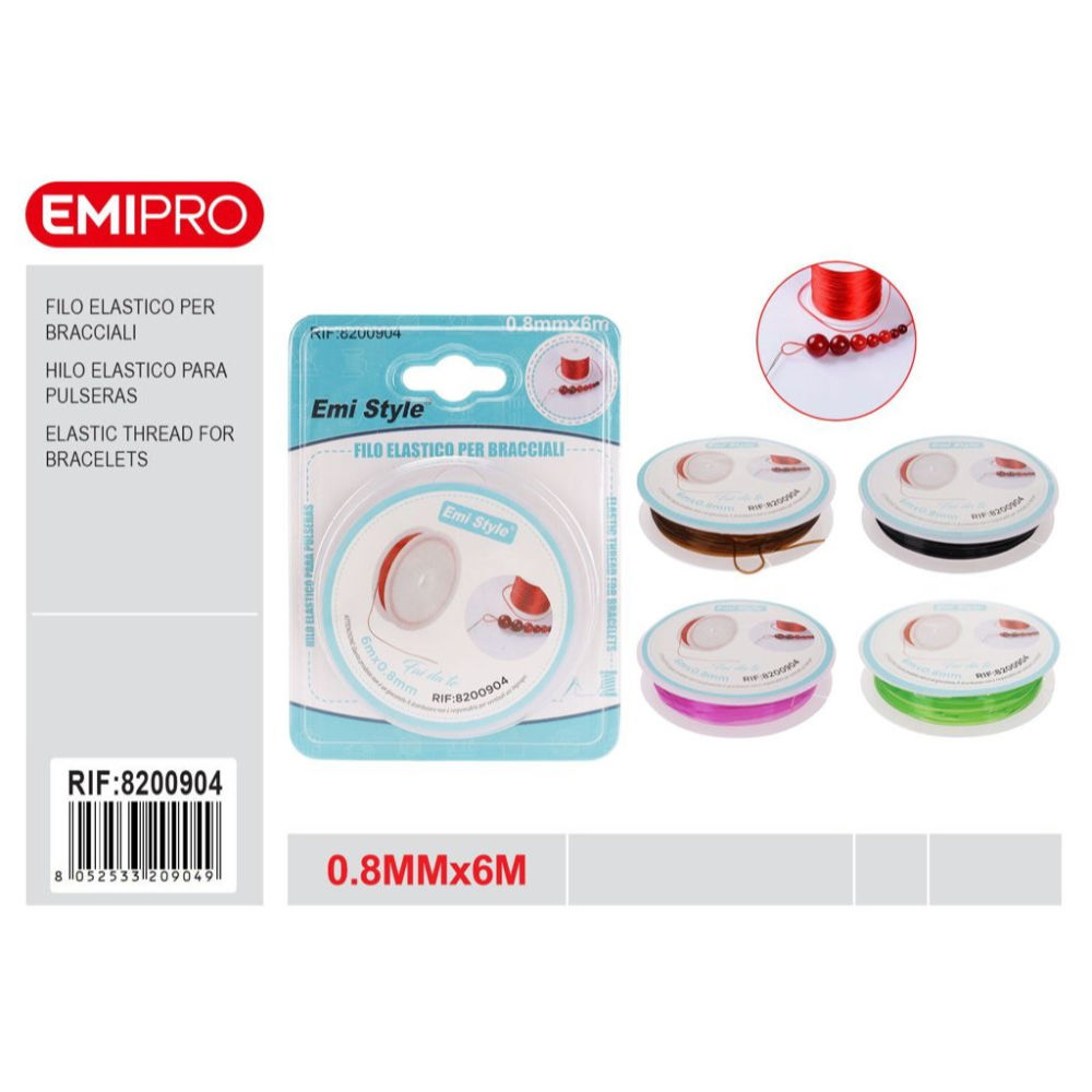 Emi Filo Elastico per Bijoux Mix 0,8mm - 6mEmi