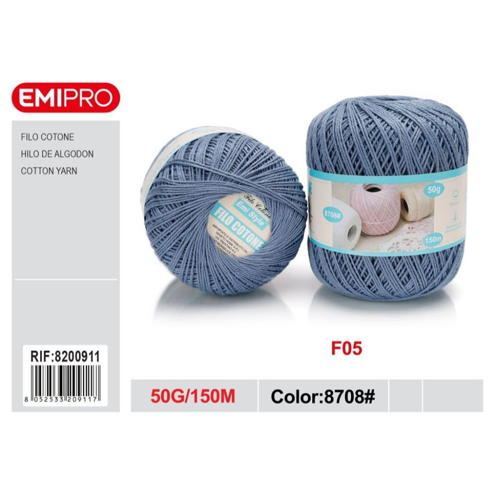 Emi Filo Cotone 50g - Grigio Blu 8708#Emi