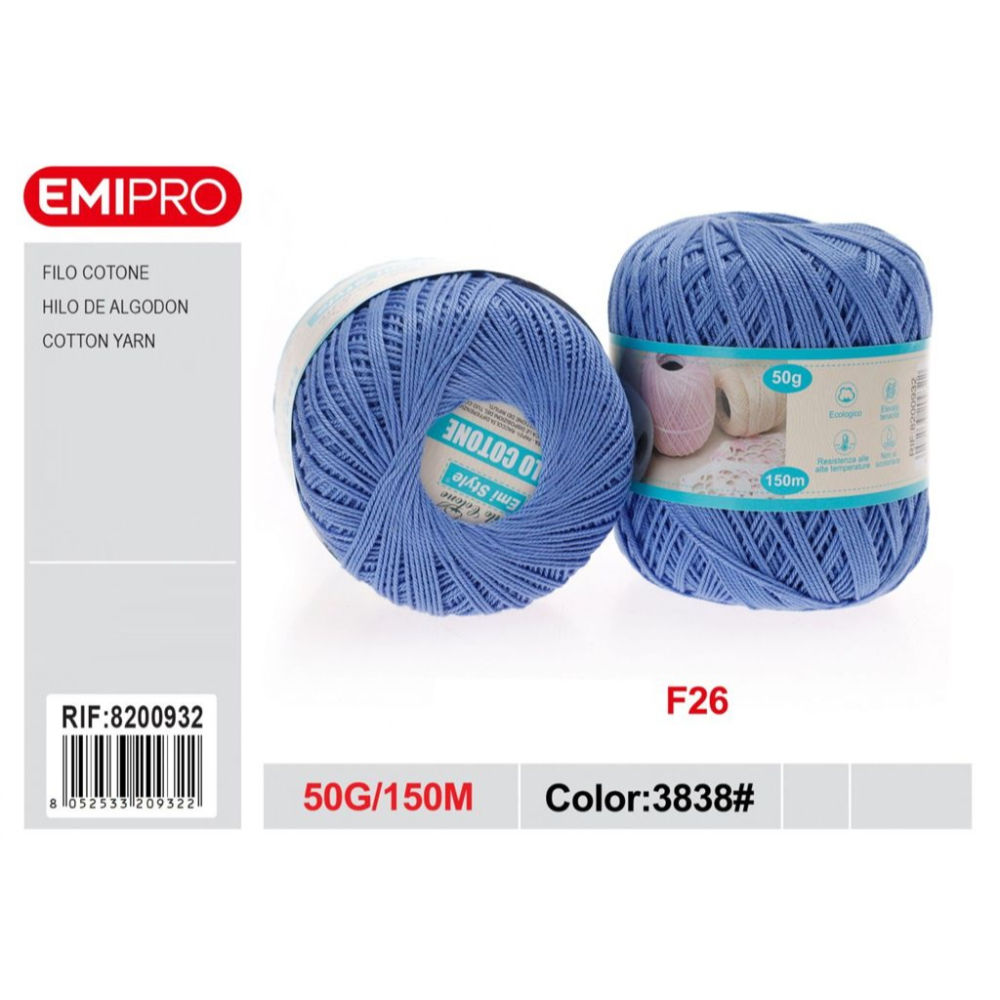 Emi Filo Cotone 50g - Azzurro Cielo 3838#Emi