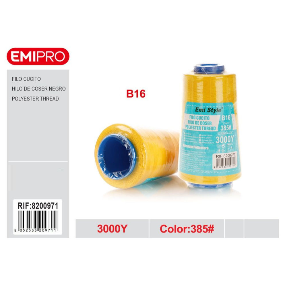 Emi Filo per Cucito 3000Y - Giallo Oro 385#Emi