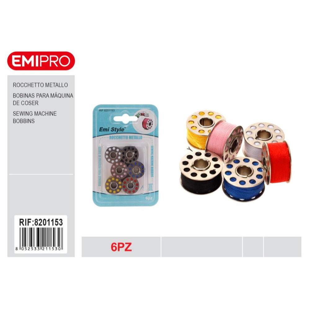 Emi Spolina in Metallo Fili Assortiti - 6pzEmi