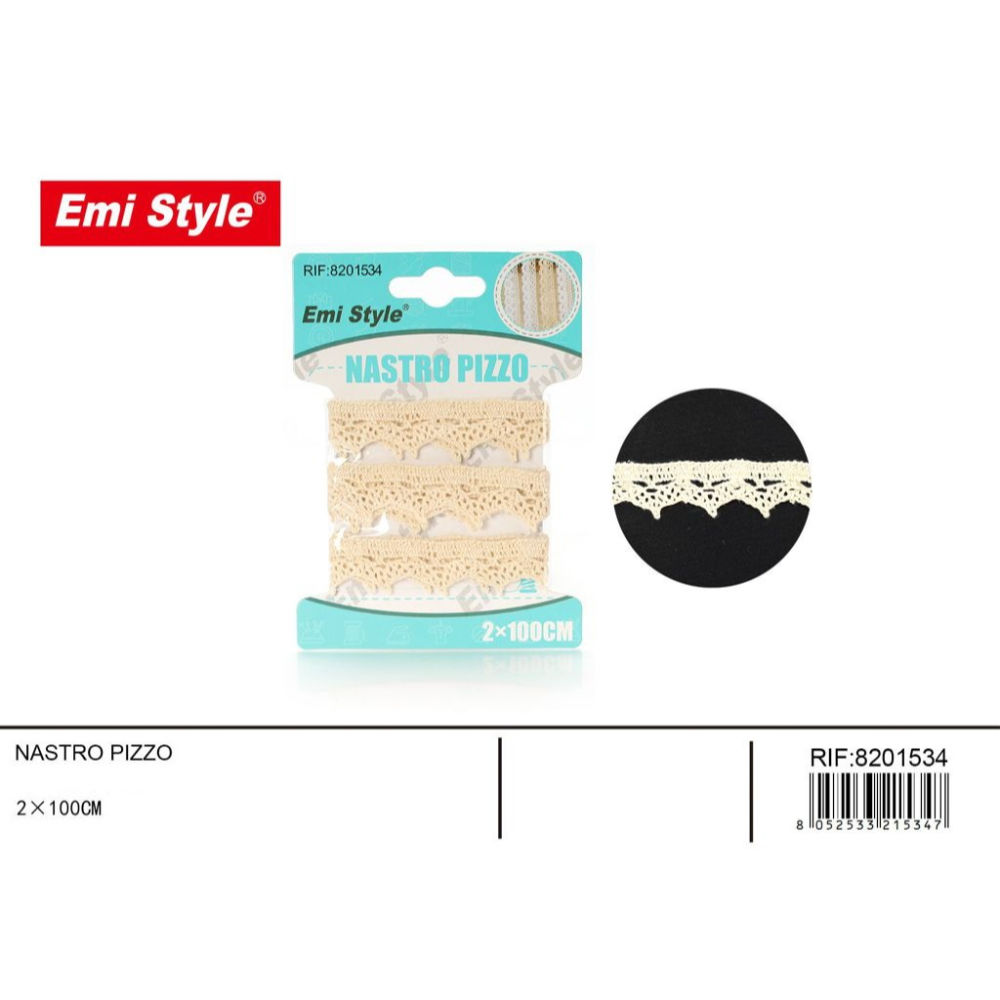 Emi Nastro Pizzo 2x100cm - BeigeEmi