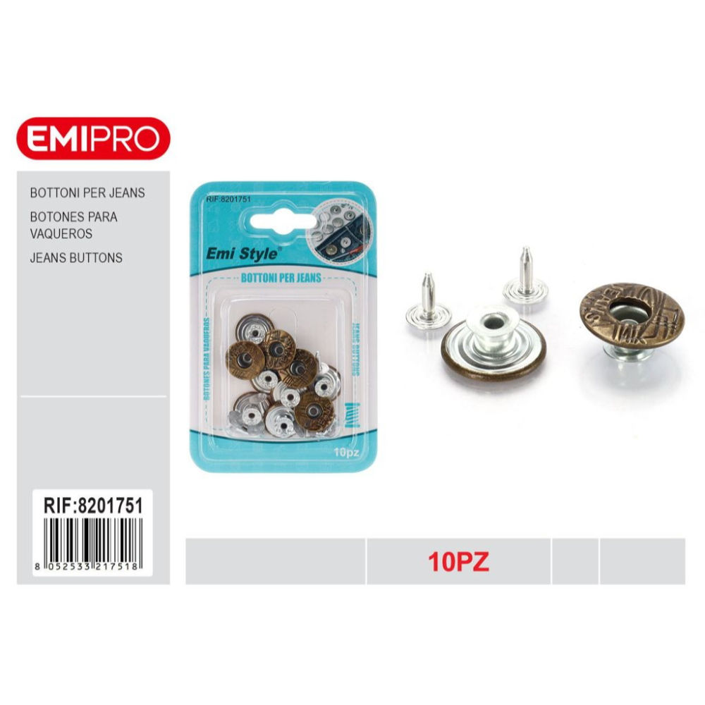 Emi Bottoni per Jeans - 10 PaiaEmi