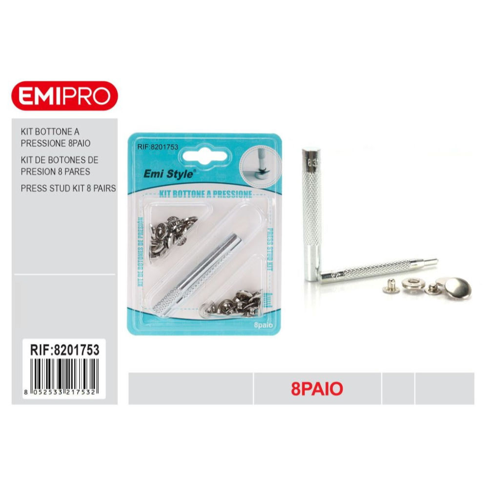 Emi Kit Bottone a Pressione - 8 PaiaEmi