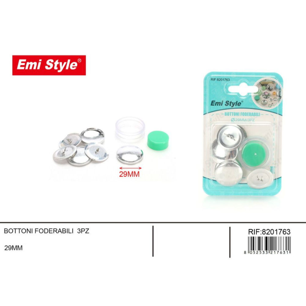 Emi Bottoni Foderabili Ø29mm - 3 PaiaEmi
