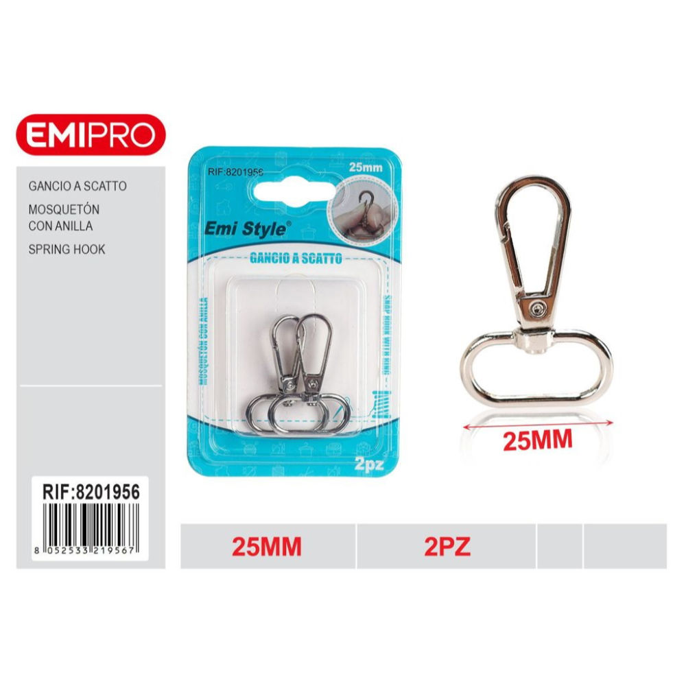 Emi Gancio a Scatto Elisse 25mm - 2pzEmi