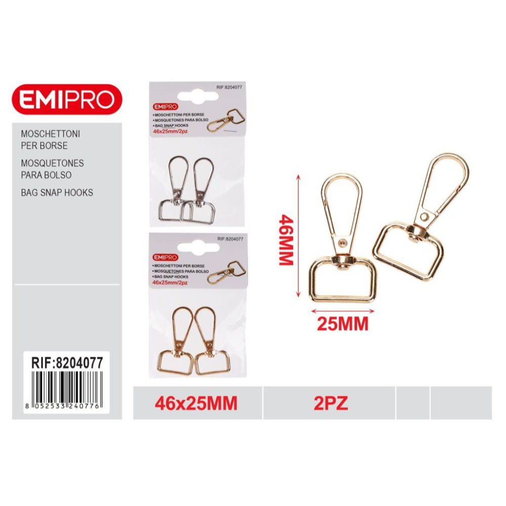 EMI Moschettoni per Borse 46x25mm - 2pzEmi