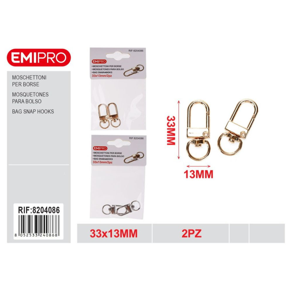 EMI Moschettoni per Borse 33x13mm - 2pzEmi