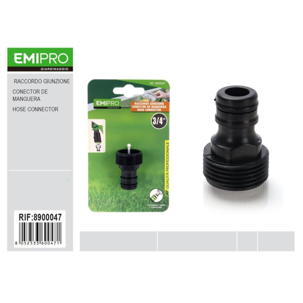 EMI Connettore Rubinetto da Giardino Maschio 3/4"Emi