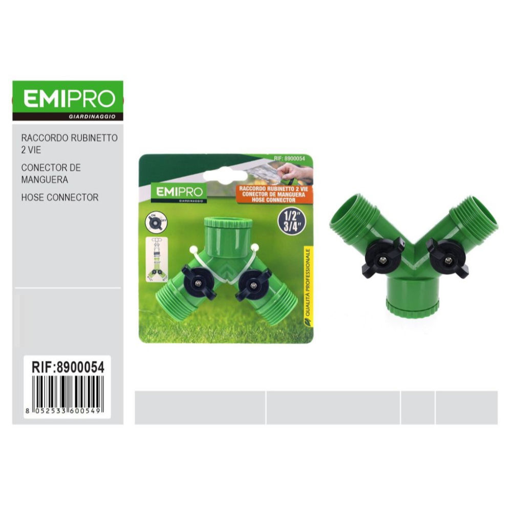 EMI Raccordo Rubinetto 2 Vie con Chiusura - 8900054Emi