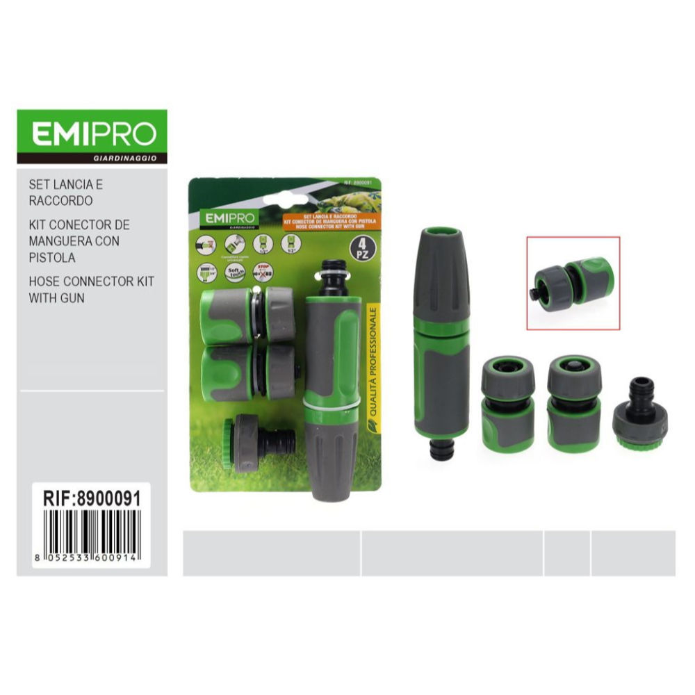 Set Irrigazione Soft Touch Lancia & Raccordo 1/2" - 4pzEmi