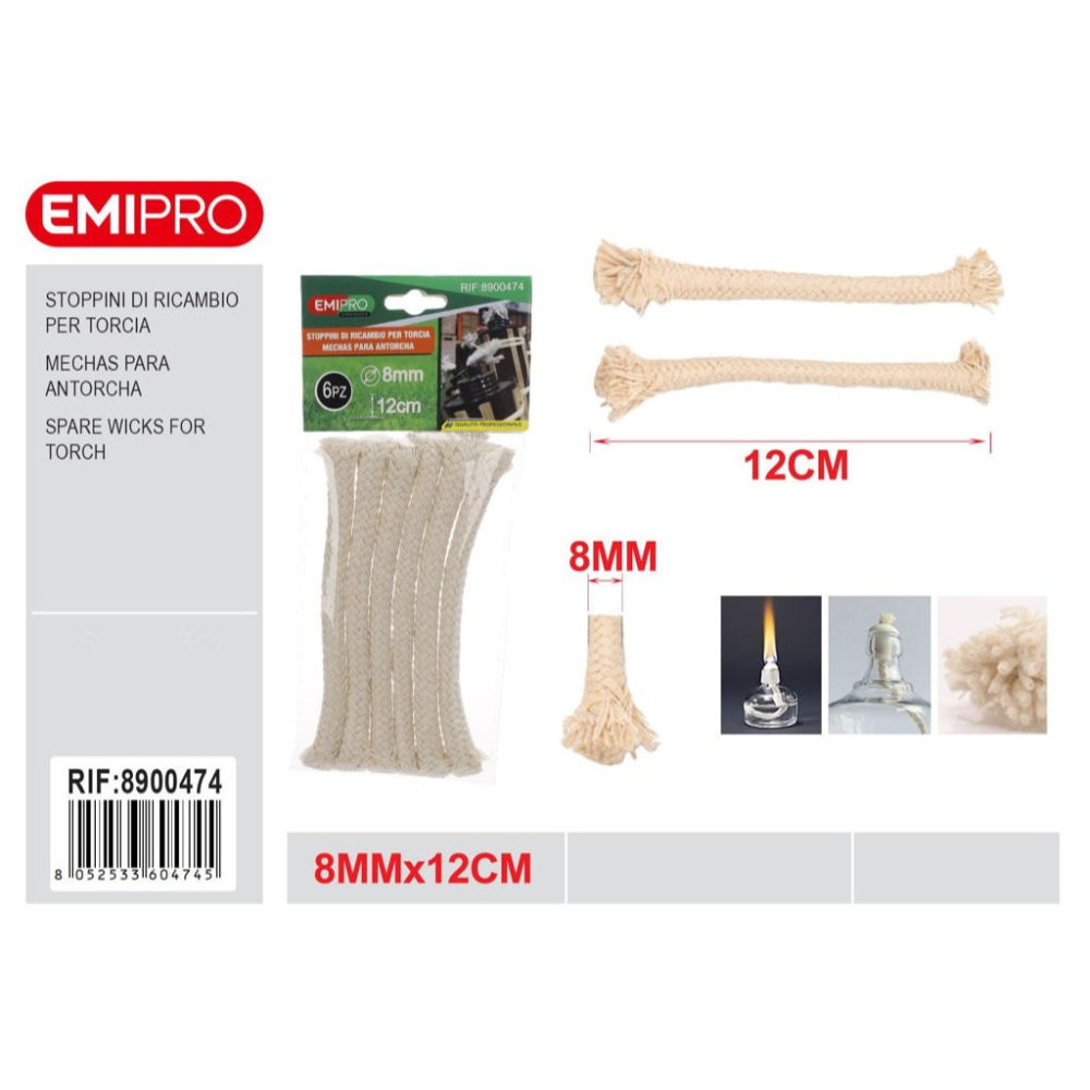 STOPPINI PER FIACCOLE 12CM - 6PZEmi