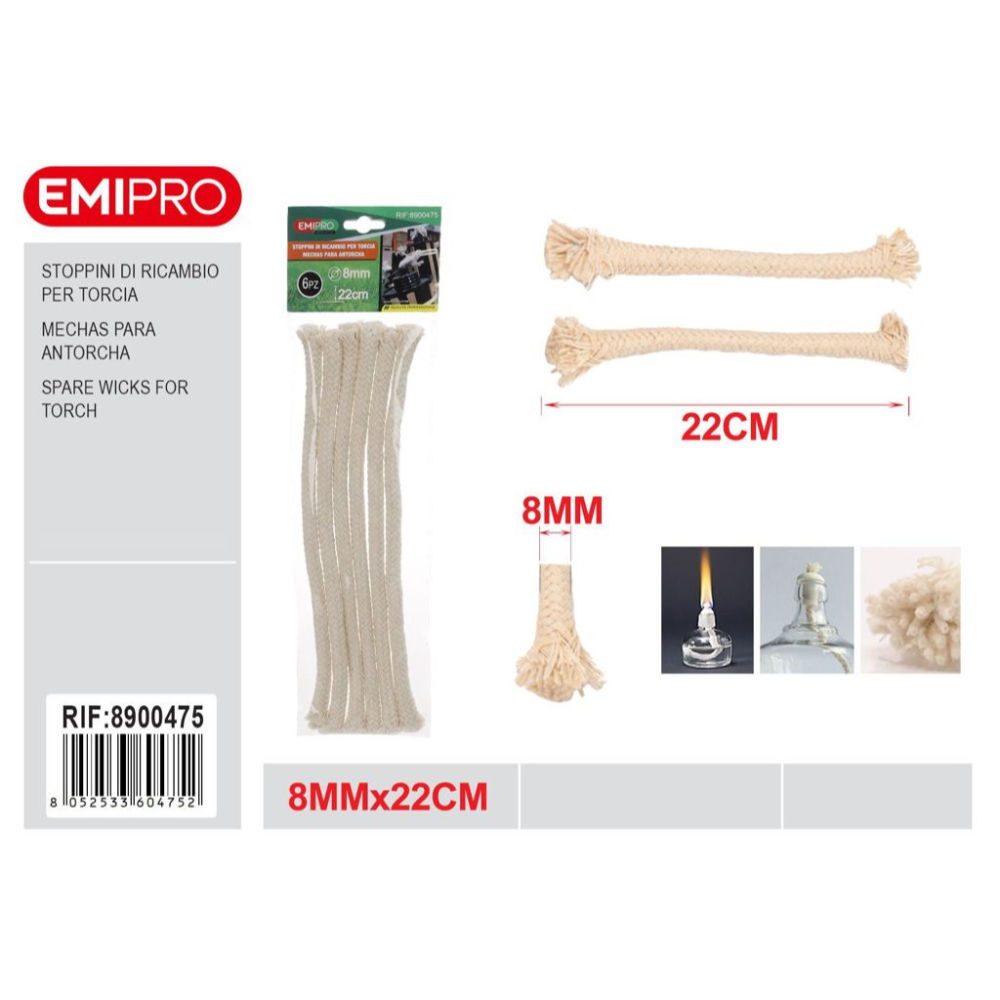 STOPPINI PER FIACCOLE 22CM - 6PZEmi
