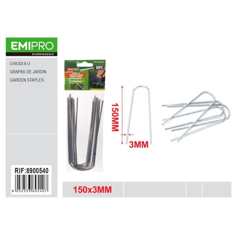 EMI Chiodi a U 150x3mm - 10pzEmi