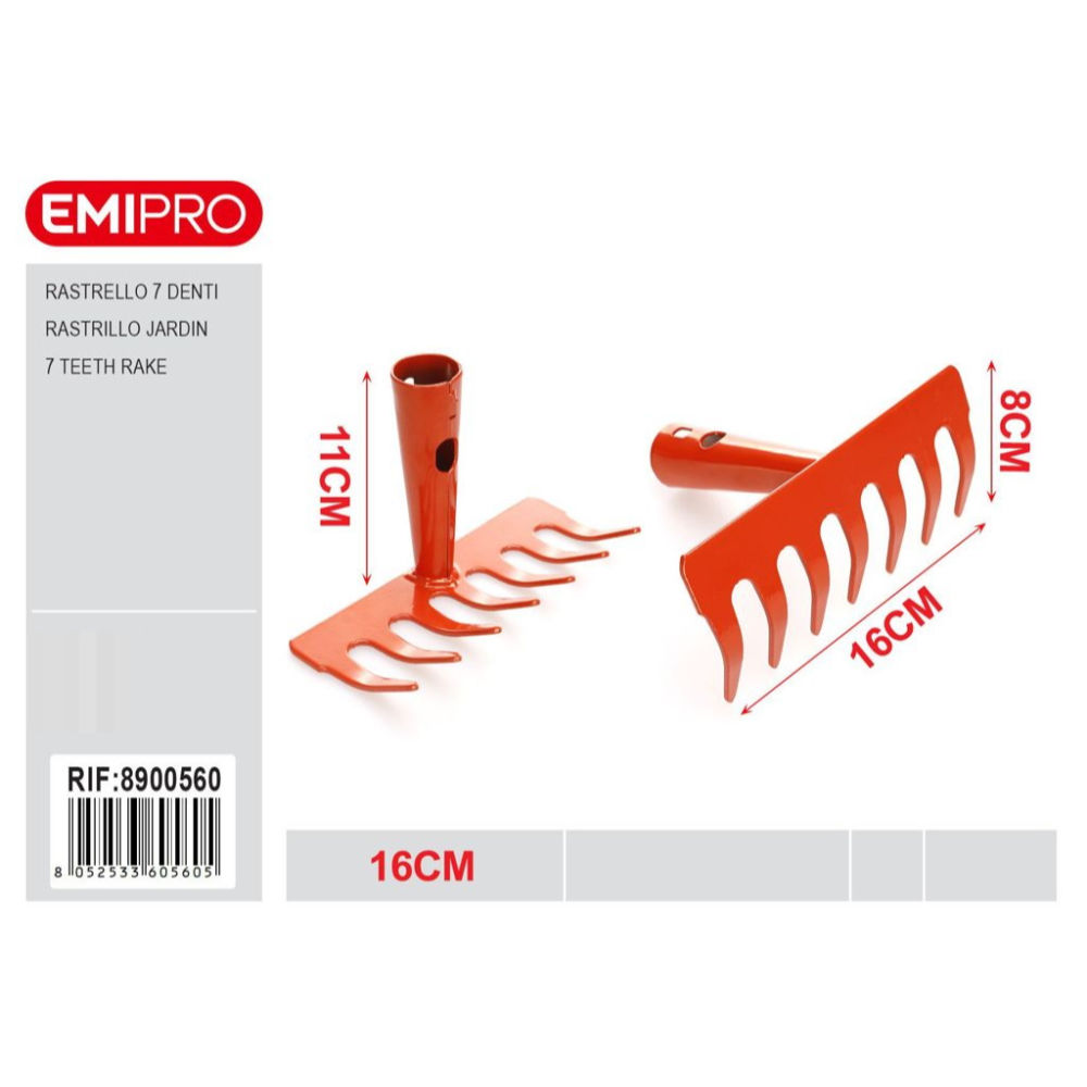 EMI Testa di Rastrello 7 Denti - 8x16cmEmi